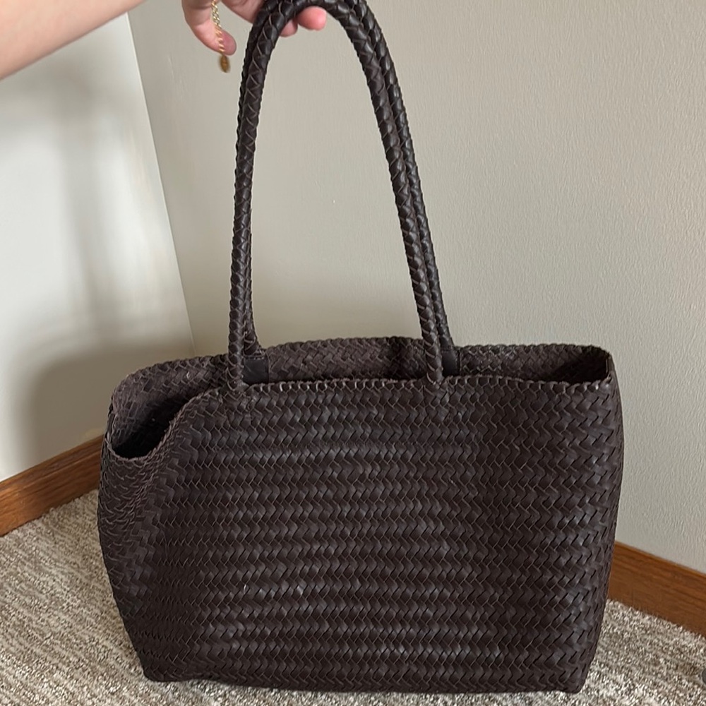Maxwell Elegant Brown Woven Tote Bag
